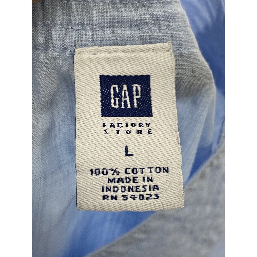 Gap Womens Long Sleeve V-neck Shirt in Light Blue Blouse Size Large - Picture 3 of 6